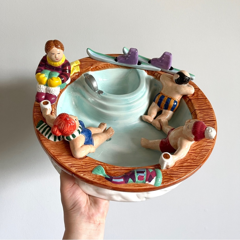 Vintage Lotus Swimming Pool Chip & Dip